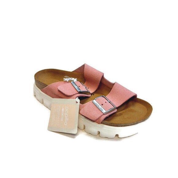Papillio Shoes - Papillio By Birkenstock Arizona Chunky Suede Sandals Womens 7 Candy Pink Narrow